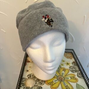 US POLO ASSN Gray Fleece BEANIE PONY LOGO